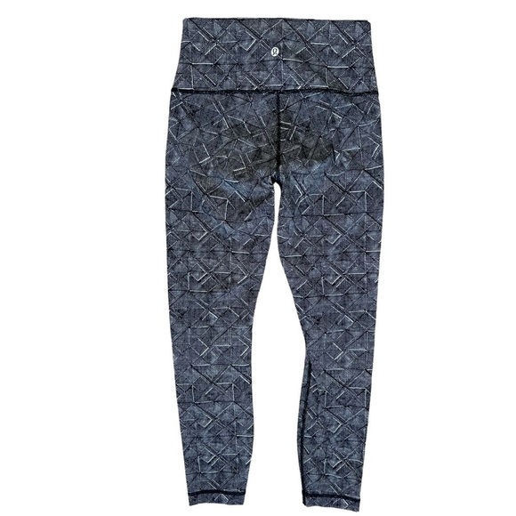 LULULEMON Wunder Under Hi-Rise 7/8 Tight in Formation Alpine White Black Size 6 - Picture 9 of 9